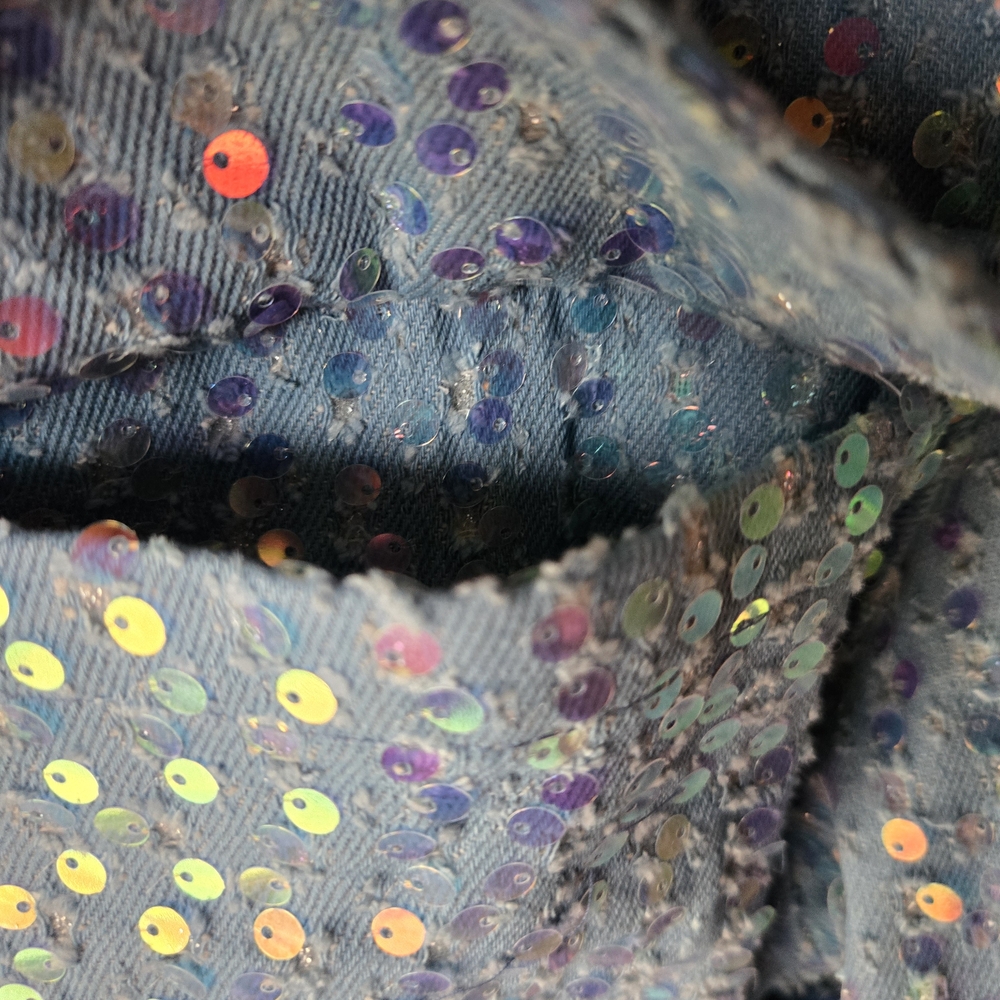 Hot & Delicious Blue Iridescent Sequin Jacket - Picture 5 of 9